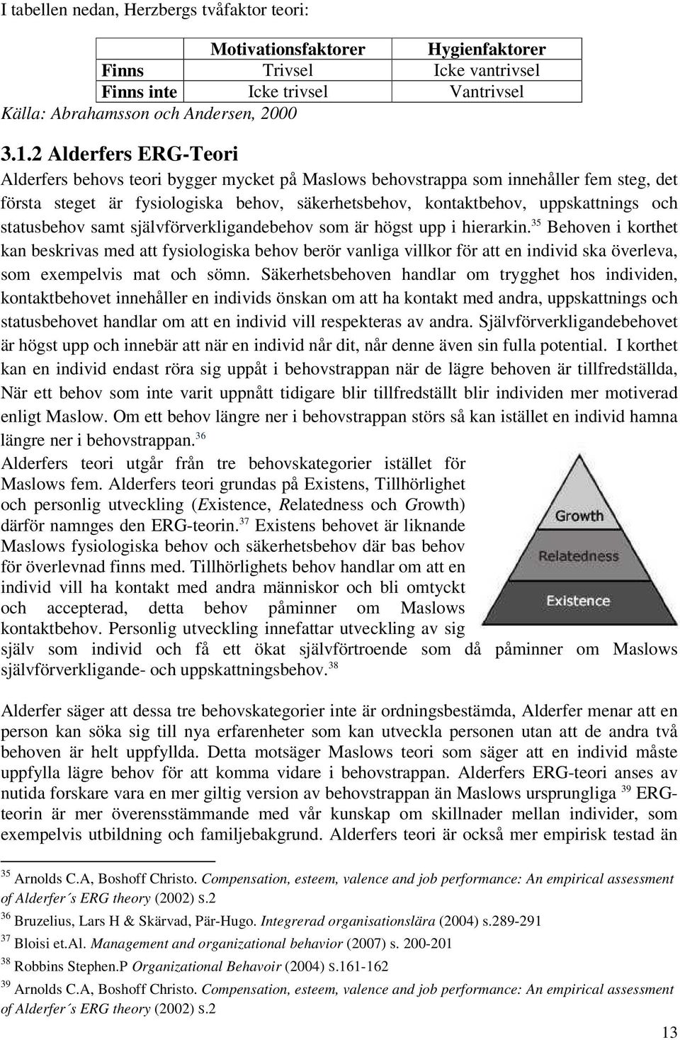 statusbehov samt självförverkligandebehov som är högst upp i hierarkin.