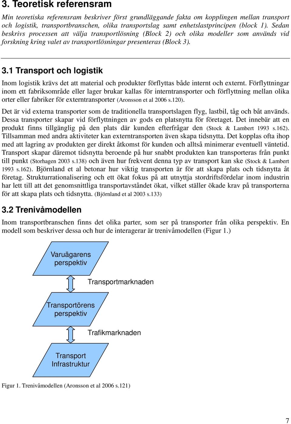 . 3.1 Transport och logistik Inom logistik krävs det att material och produkter förflyttas både internt och externt.