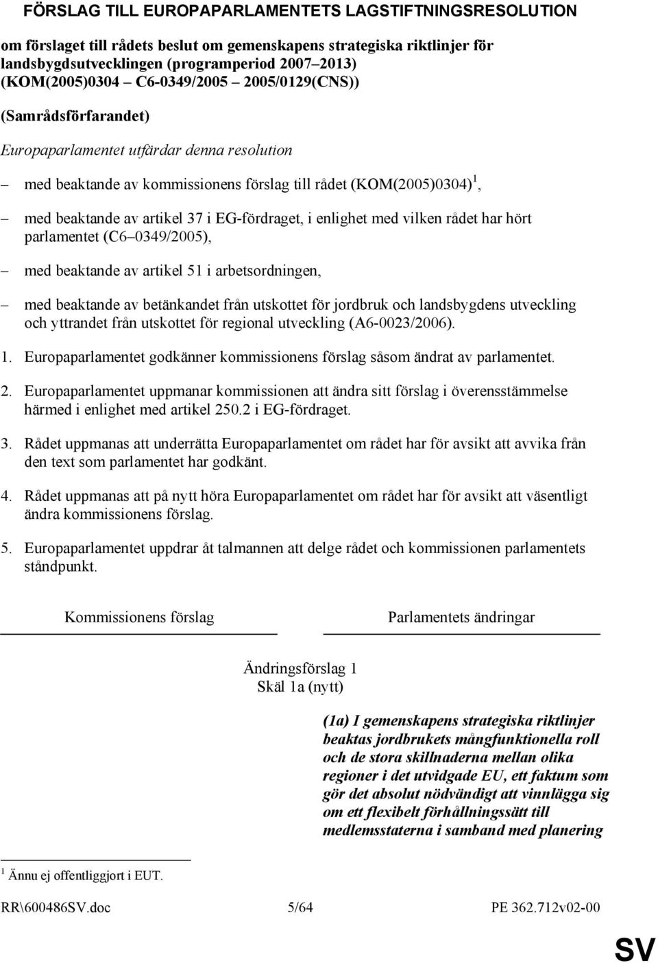 EG-fördraget, i enlighet med vilken rådet har hört parlamentet (C6 0349/2005), med beaktande av artikel 51 i arbetsordningen, med beaktande av betänkandet från utskottet för jordbruk och landsbygdens