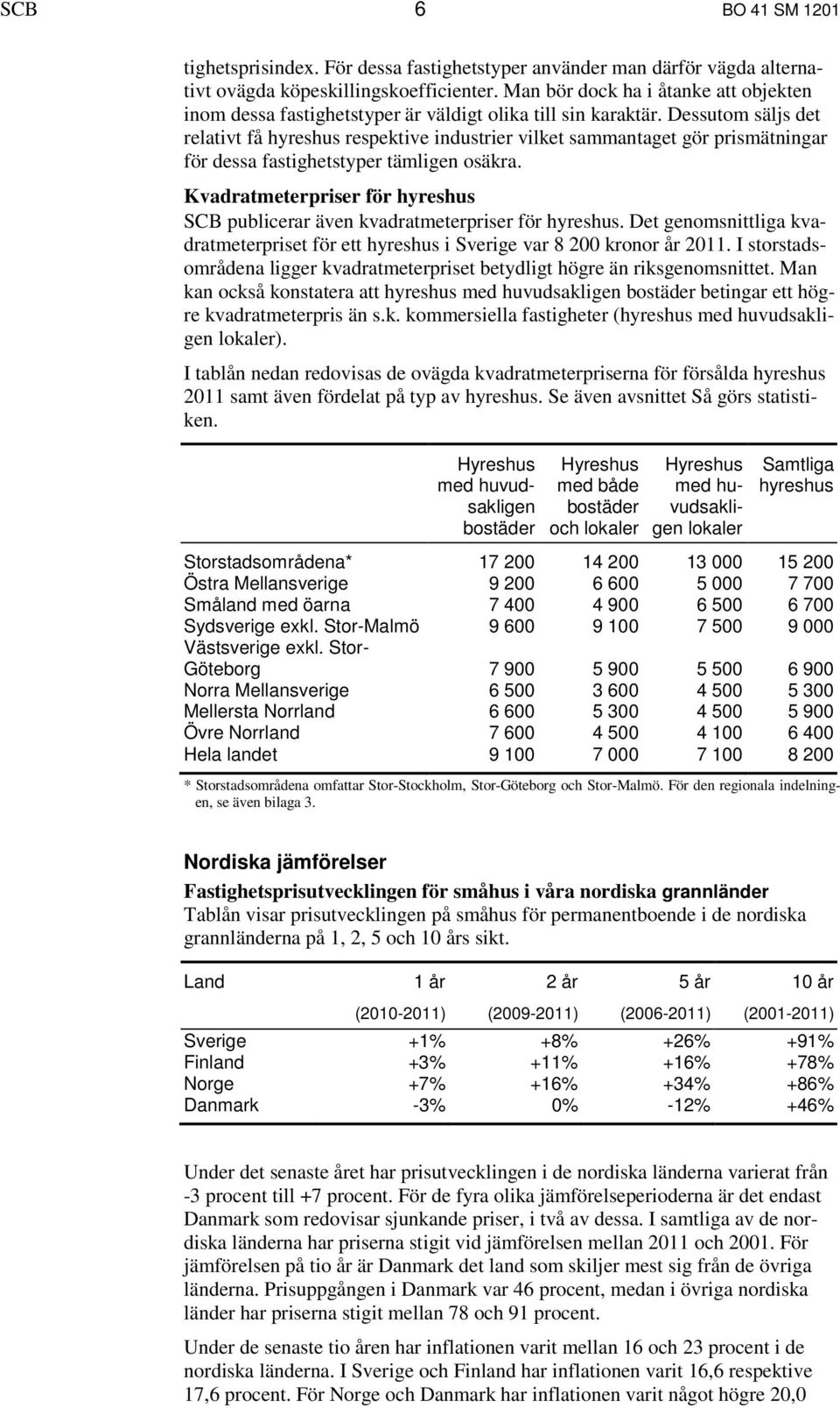 Dessutom säljs det relativt få hyreshus respektive industrier vilket sammantaget gör prismätningar för dessa fastighetstyper tämligen osäkra.