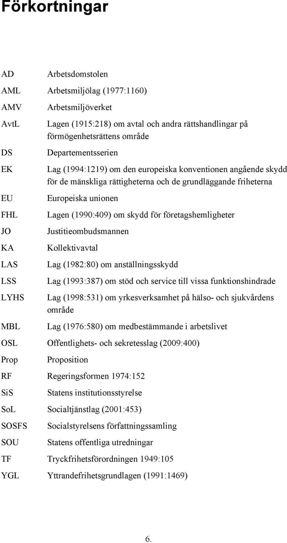 (1990:409) om skydd för företagshemligheter Justitieombudsmannen Kollektivavtal Lag (1982:80) om anställningsskydd Lag (1993:387) om stöd och service till vissa funktionshindrade Lag (1998:531) om