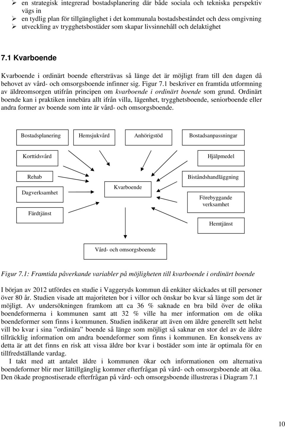 1 Kvarboende Kvarboende i ordinärt boende eftersträvas så länge det är möjligt fram till den dagen då behovet av vård- och omsorgsboende infinner sig. Figur 7.