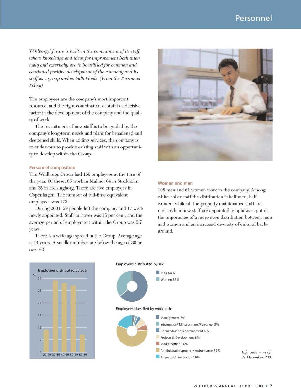 (From the Personnel Policy) The employees are the company s most important resource, and the right combination of staff is a decisive factor in the development of the company and the quality of work.