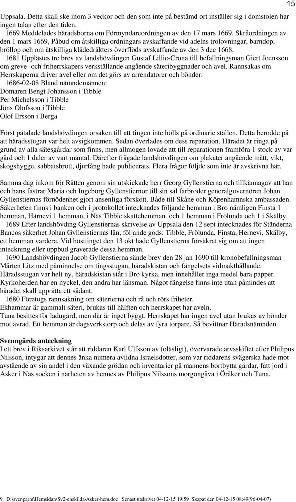 åtskilliga klädedräkters överflöds avskaffande av den 3 dec 1668.