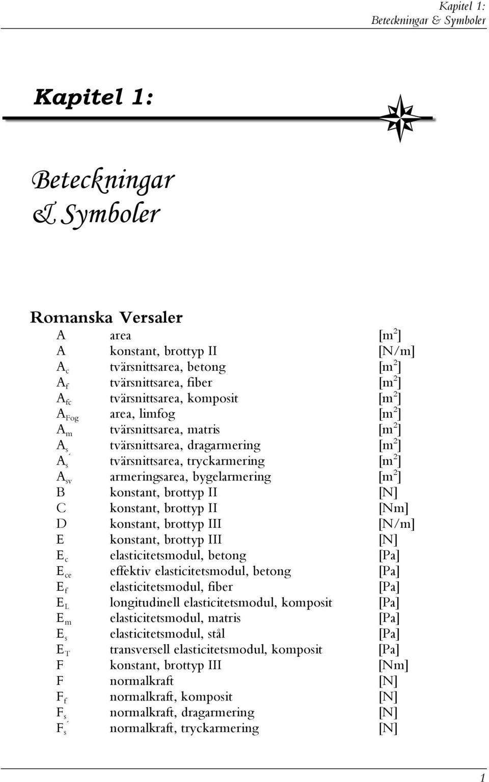 kontant, brottyp II [N] C kontant, brottyp II [Nm] D kontant, brottyp III [N/m] E kontant, brottyp III [N] E c elaticitetmodul, betong [Pa] E ce eektiv elaticitetmodul, betong [Pa] E elaticitetmodul,