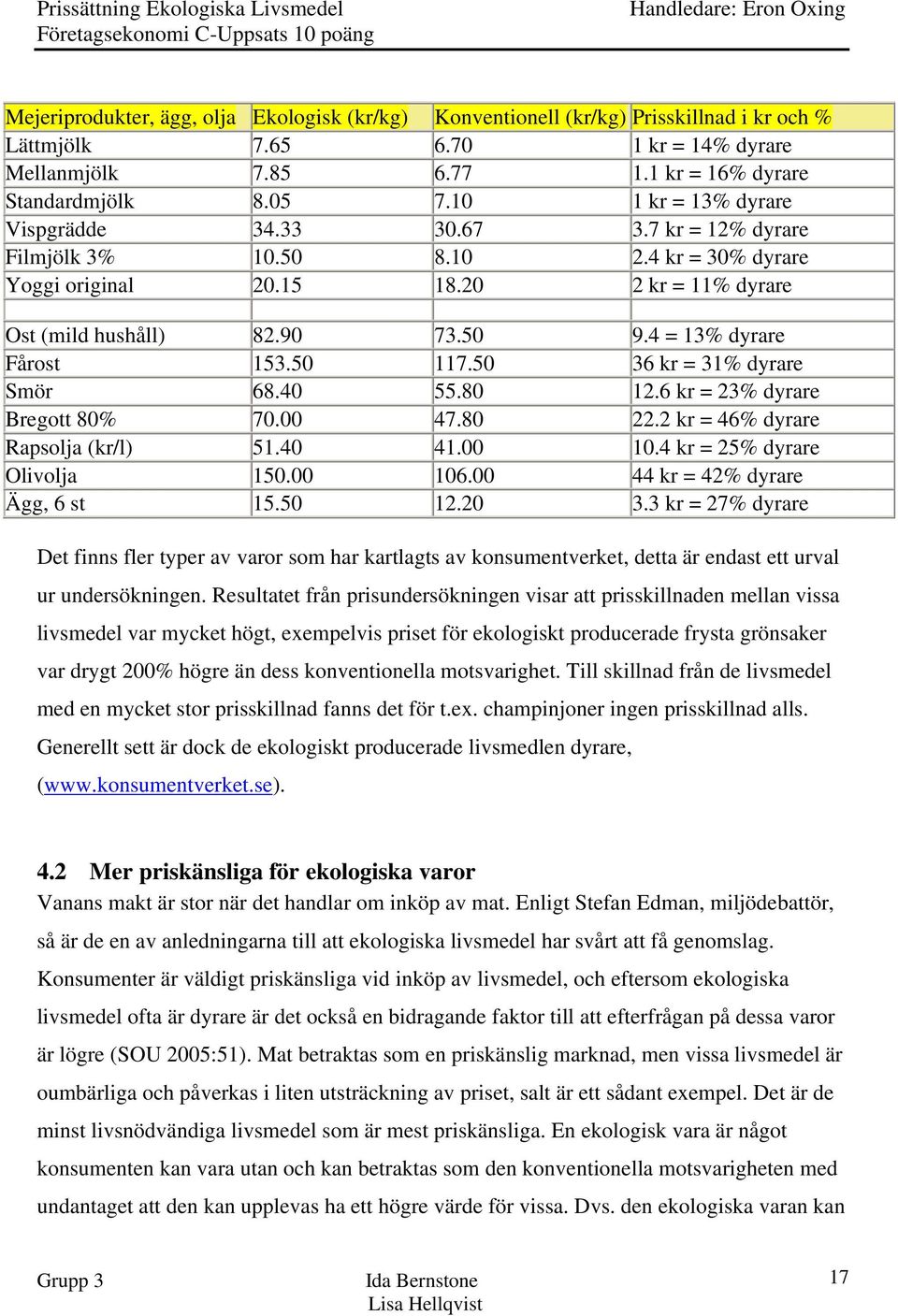 4 = 13% dyrare Fårost 153.50 117.50 36 kr = 31% dyrare Smör 68.40 55.80 12.6 kr = 23% dyrare Bregott 80% 70.00 47.80 22.2 kr = 46% dyrare Rapsolja (kr/l) 51.40 41.00 10.4 kr = 25% dyrare Olivolja 150.