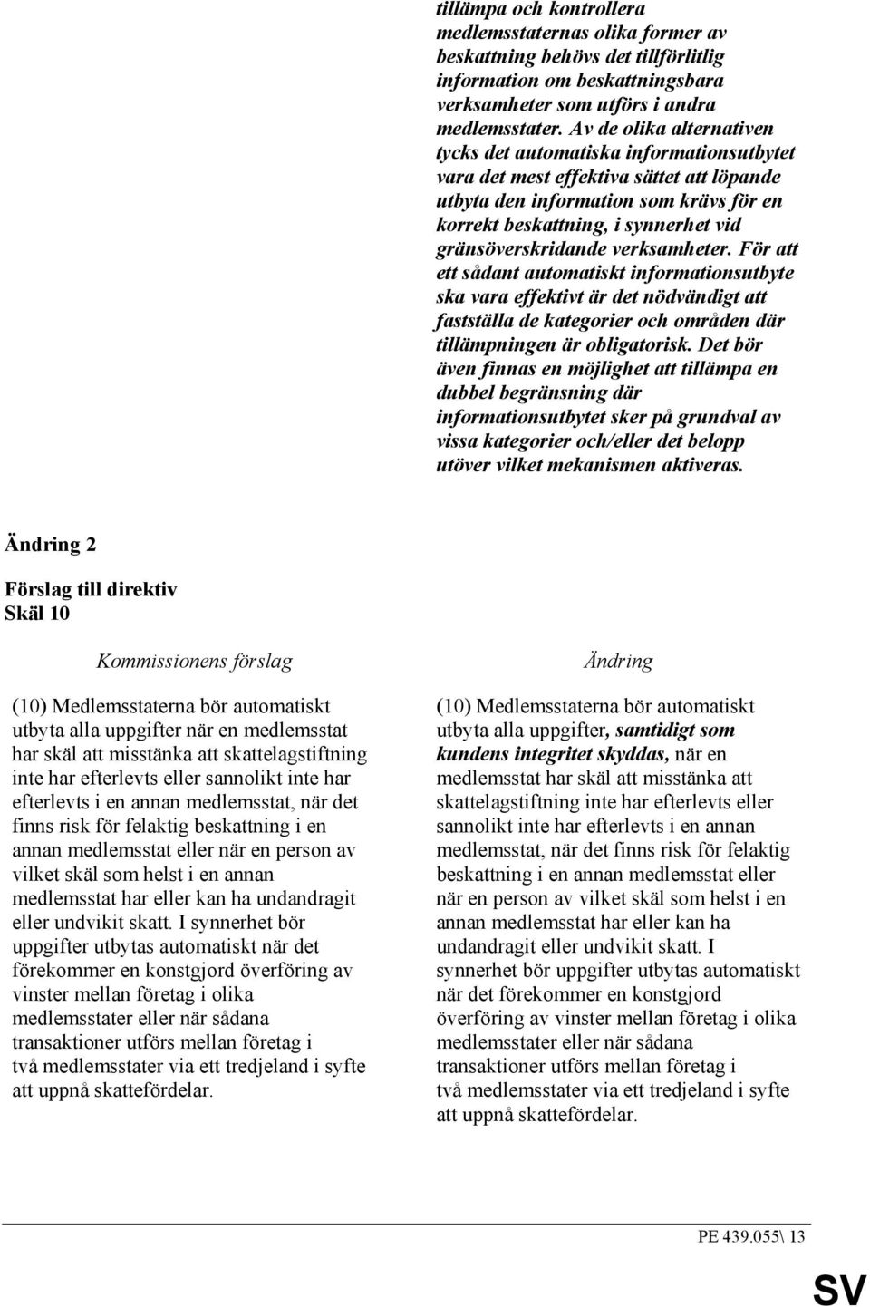 gränsöverskridande verksamheter. För att ett sådant automatiskt informationsutbyte ska vara effektivt är det nödvändigt att fastställa de kategorier och områden där tillämpningen är obligatorisk.