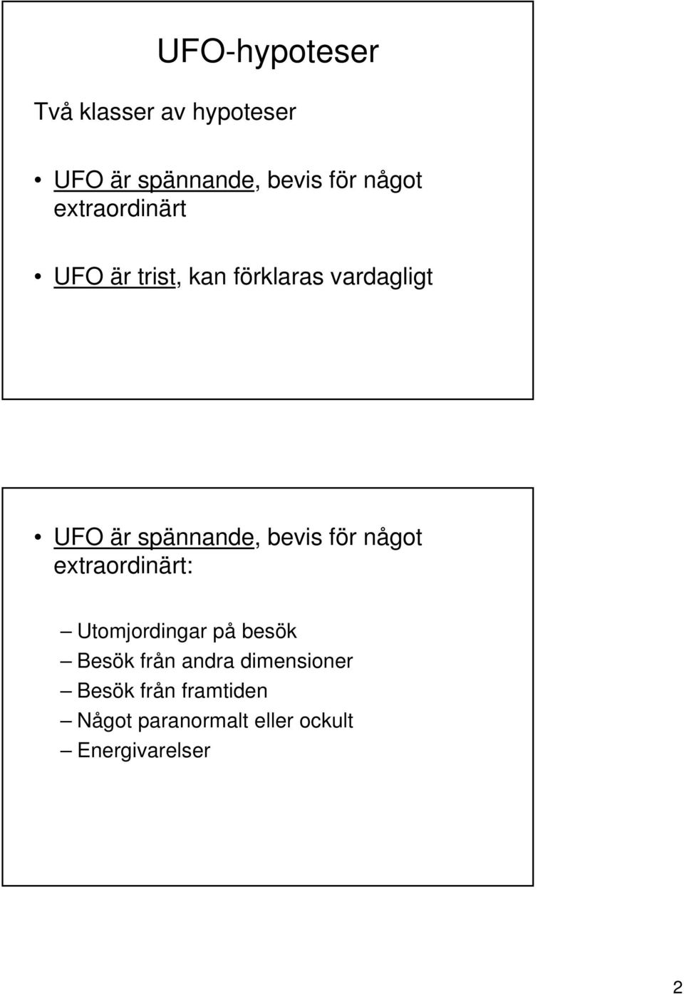 bevis för något extraordinärt: Utomjordingar på besök Besök från andra