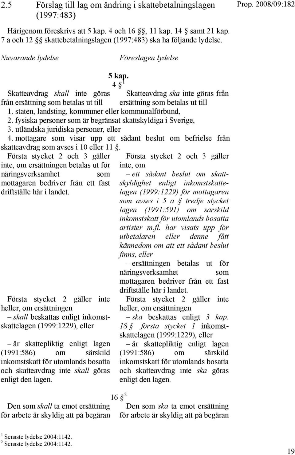 4 1 Skatteavdrag skall inte göras Skatteavdrag ska inte göras från från ersättning som betalas ut till ersättning som betalas ut till 1. staten, landsting, kommuner eller kommunalförbund, 2.