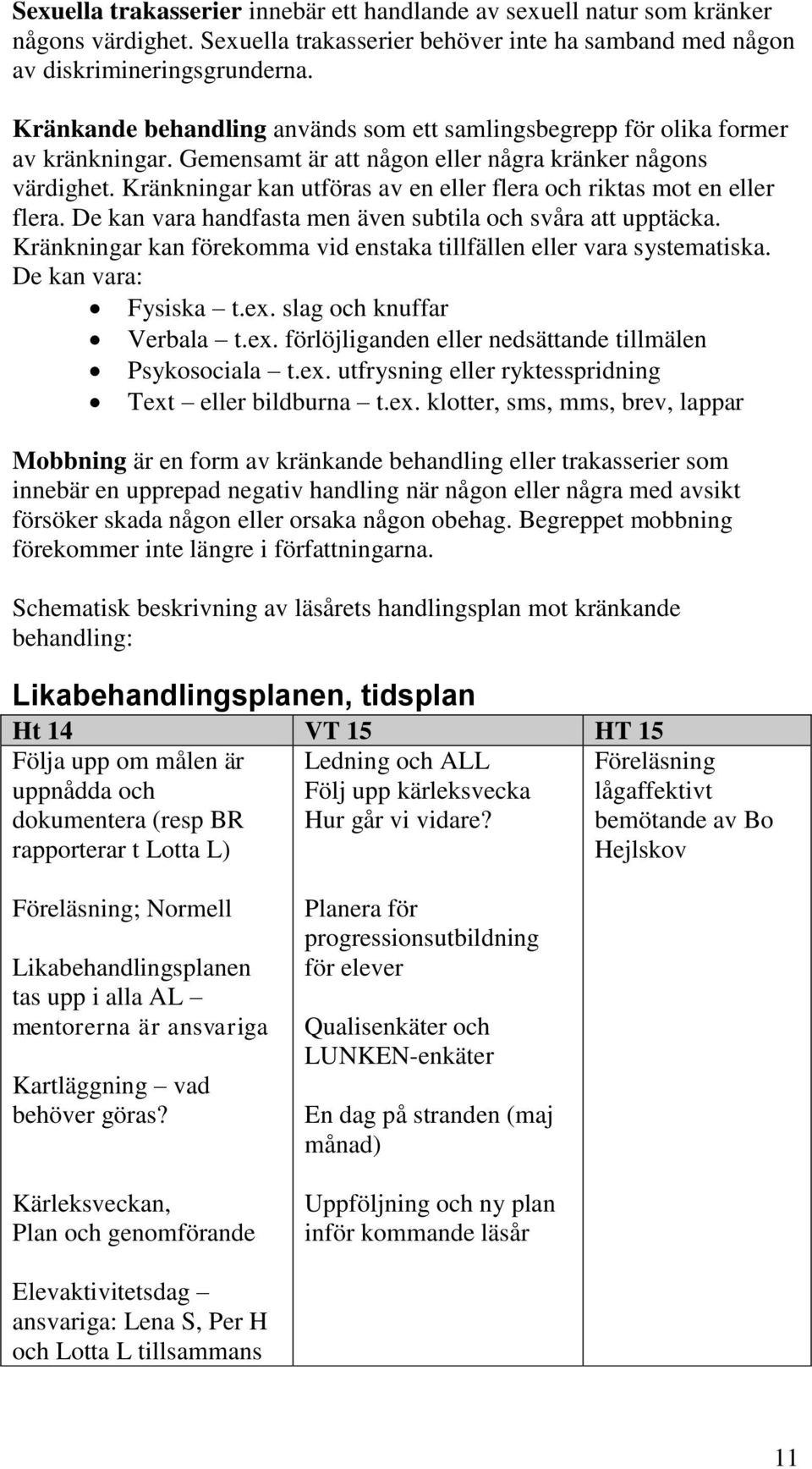 Kränkningar kan utföras av en eller flera och riktas mot en eller flera. De kan vara handfasta men även subtila och svåra att upptäcka.