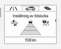 beroende på bilens utrustning, antingen radarn bakom kylargrillen eller den främre kameran i vindrutan för att avgöra avståndet till ett fordon rakt framför dig.