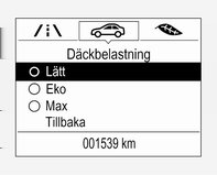 Om w tänds vid låg temperatur och slocknar efter en stunds körning kan det tyda på att däcktrycket håller på att bli lågt. Kontrollera ringtrycket. Bilmeddelanden 3 120.