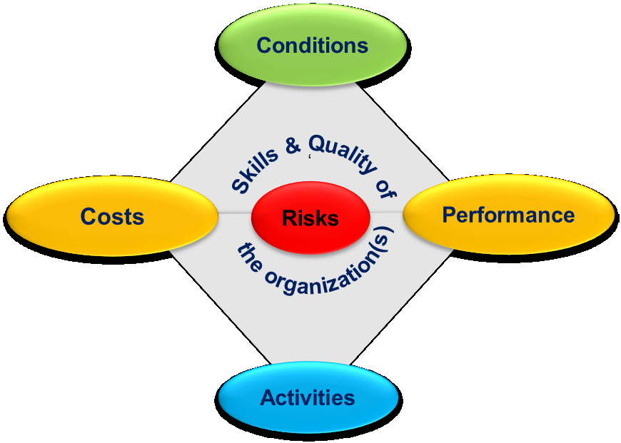 The reason of their existence is performance: capacity & functionality with a certain (RAMSHE) quality, Risks threaten the asset performance, Activities are necessary to control these