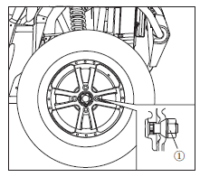 SERVICE / UNDERHÅLL HJUL /DÄCK. Montering av hjul. 2. Sänk fordonet så att hjulet är på marken. 3. Dra åt hjulmuttrarna till specificerat vridmoment. OBS! Hjulmutterns åtdragningsmoment: 55 N m.