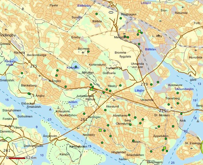 Kartan visar stöld av cykel under maj månad 2015. Totalt 68 stycken anmälda brott.