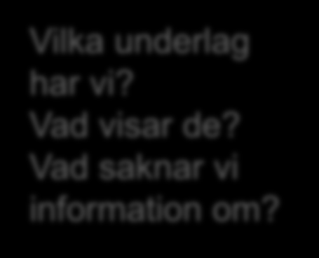 och organisering av undervisningen (struktur) Vilka underlag har vi? Vad visar de?