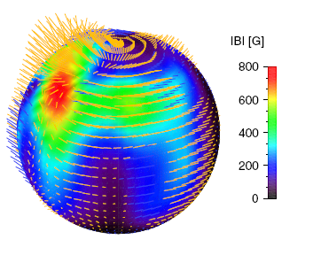 2.7 Magnetisk Doppler avbildning Spektropolarimetriska observationer karta över