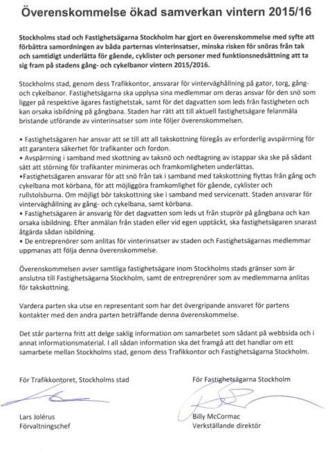 ÖVERENS- KOMMELSE MED STOCKHOLMS STAD Takskottning ska föregås av