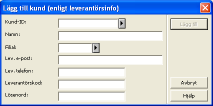 Uppdat. kund Markera önskad post i nerdragsmenyn Kund-ID i listan över voucher och klicka på Uppdat. Kund för att ändra ett kundkonto.