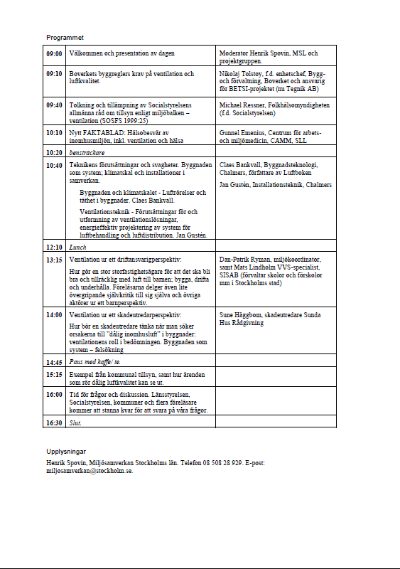 Bilaga 3 Inbjudan Ventilation och
