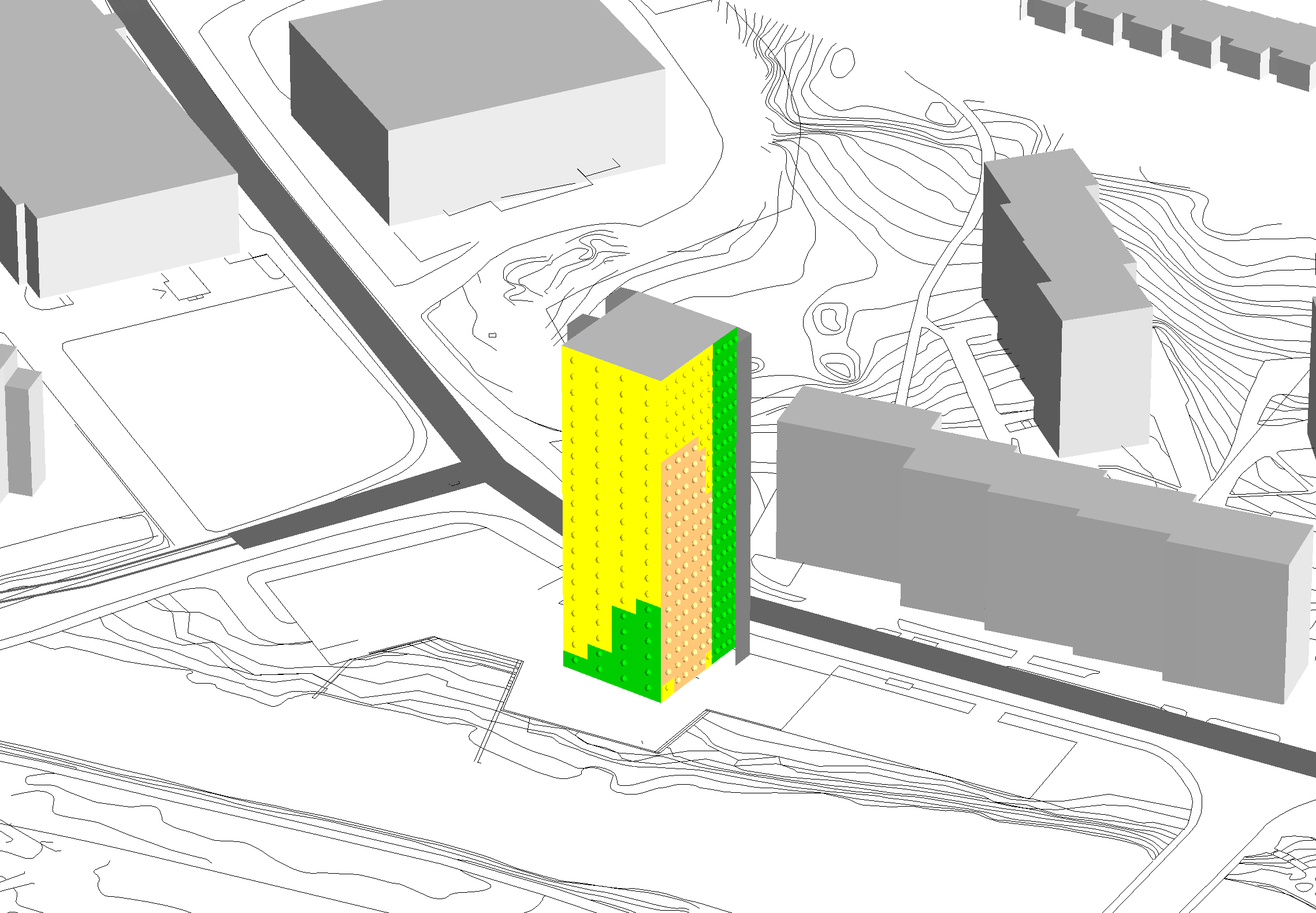 Kv. Nejlikan, Borås Etapp 1, endast höghus 20 våningar Dygnsekvivalent ljudnivå vid fasad