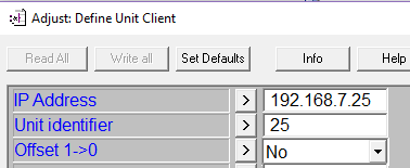 4.3. Modbusmaster i TCP/IP-nät Om en PLC ska vara master i ett modbusnät där man ska kommunicera via TCP/IP behöver man lägga in en masterbox för detta istället för RS XXX: Unitboxen ska referera