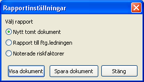 Skapa egen rapport För att skapa en anpassad extern eller intern rapport klickar du på länken som finns nederst i trädvyn till vänster i bild Skapa egen rapport.