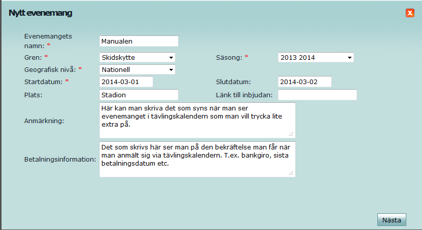 2. Klicka på Tävlingar i raden för evenemanget. 3. Klicka på Anmälningar i raden för tävlingen. 4. För att ta bort en anmäld deltagare, klicka på Ta bort i raden för åkaren. 5.