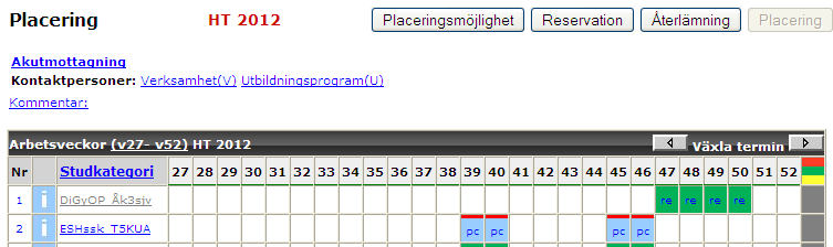 Sidan 181 av 327 25 Gå in under Placeringar Placeringar. Klicka på knappen Publicera studerande. Ny sida kommer upp.