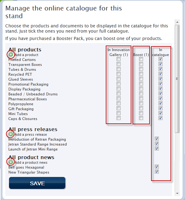 My easyfairs En guide för utställare Page 8 Här kan du också lägga till produkter, pressmeddelanden eller produktnyheter