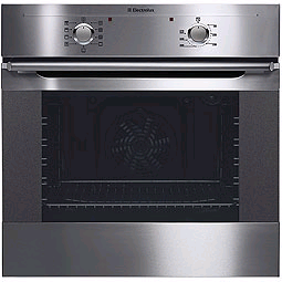 EOB50100X En ugn med bland annat varmluft, pizzaläge och maxgrill. Ugnens lucka är försedd med en luckspärr (barnsäkerhetsfunktion). Automatisk kylning runt ugnen ger problemfri inbyggnad.