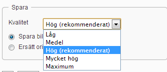 Välj om du vill spara som en kopia eller ersätta orginalbilden. Se ovan. Omforma bilden. Med detta alternativ kan du göra om bilden. De alternativ som finns är.