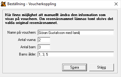 Byt vouchermall Även om leverantören har ett visst voucherutseende inställt kan man med hjälp av den här funktionen byta utseende temporärt för just den här vouchern.