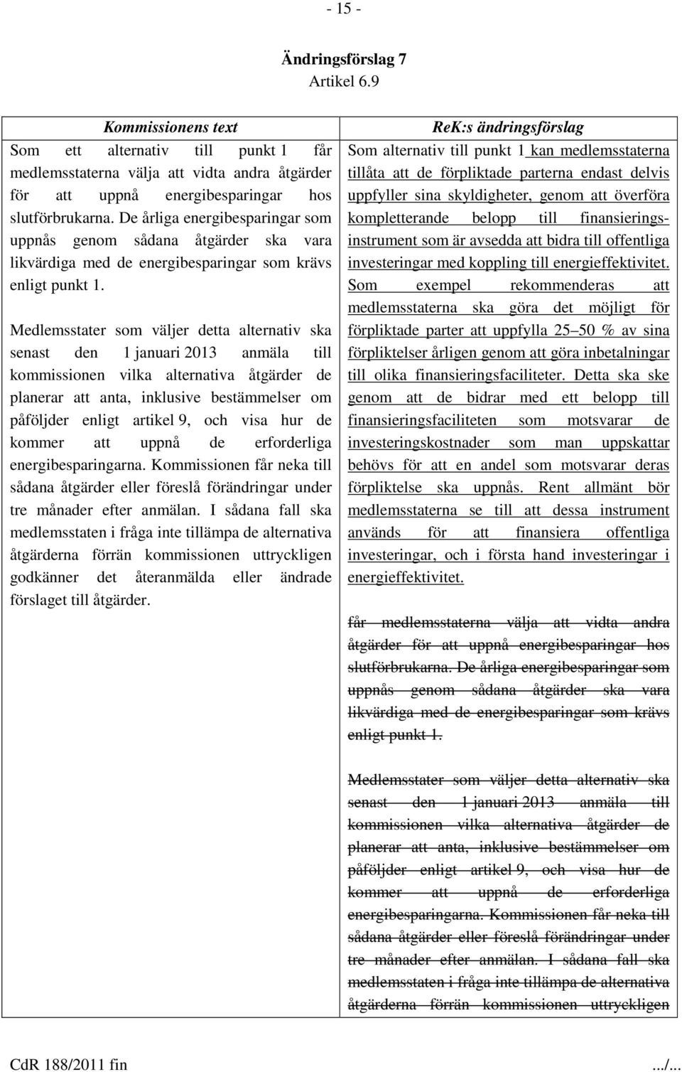 Medlemsstater som väljer detta alternativ ska senast den 1 januari 2013 anmäla till kommissionen vilka alternativa åtgärder de planerar att anta, inklusive bestämmelser om påföljder enligt artikel 9,