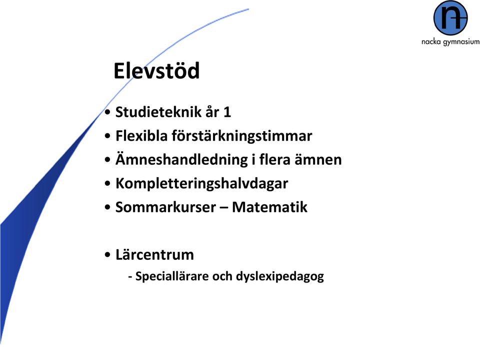 ämnen Kompletteringshalvdagar Sommarkurser