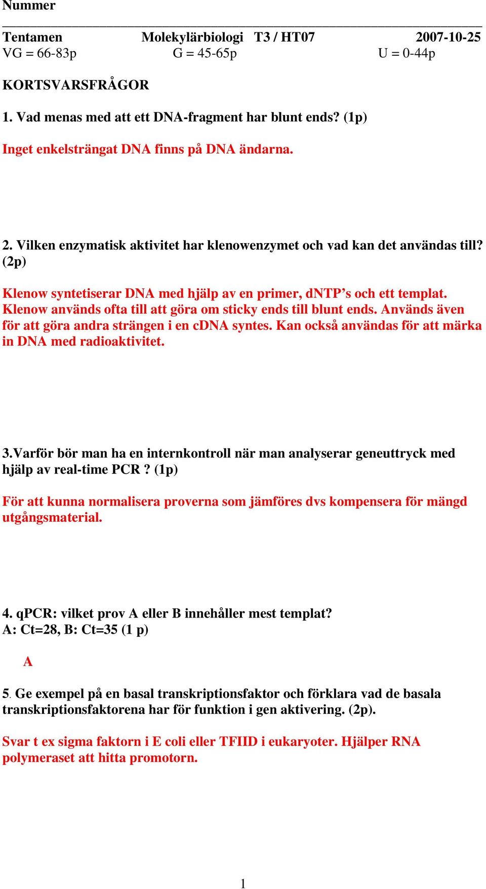 Används även för att göra andra strängen i en cdna syntes. Kan också användas för att märka in DNA med radioaktivitet. 3.