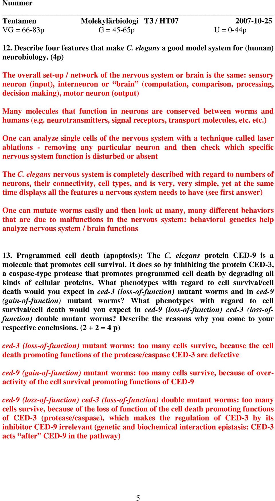 (output) Many molecules that function in neurons are conserved between worms and humans (e.g. neurotransmitters, signal receptors, transport molecules, etc.