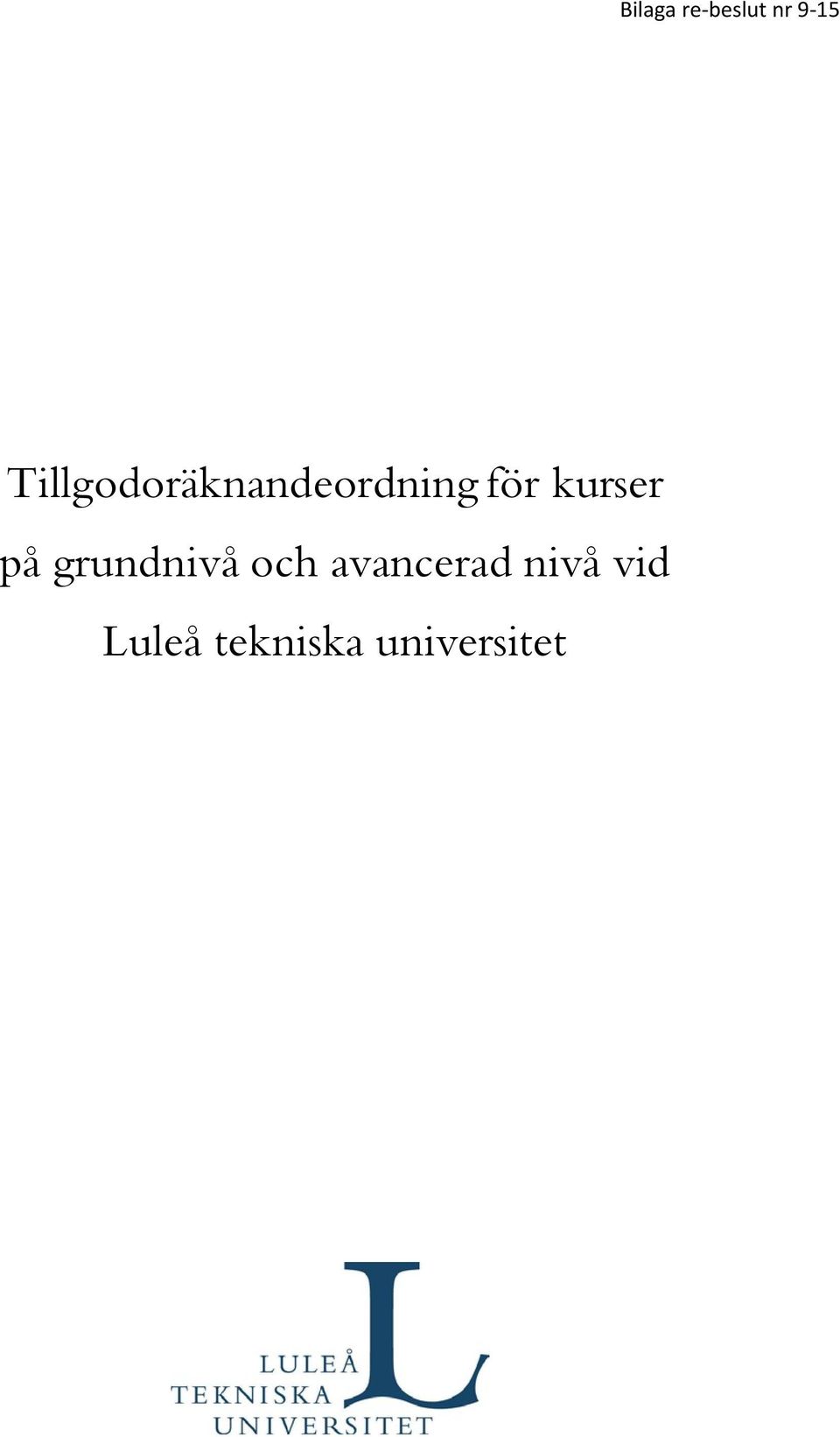 kurser på grundnivå och