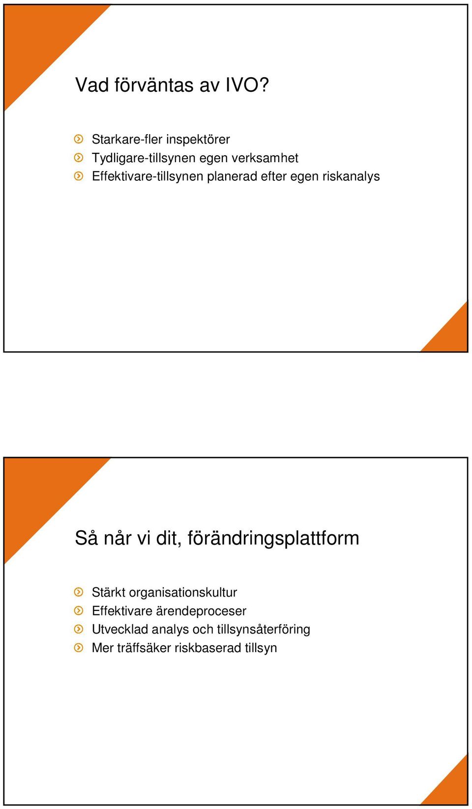 Effektivare-tillsynen planerad efter egen riskanalys Så når vi dit,