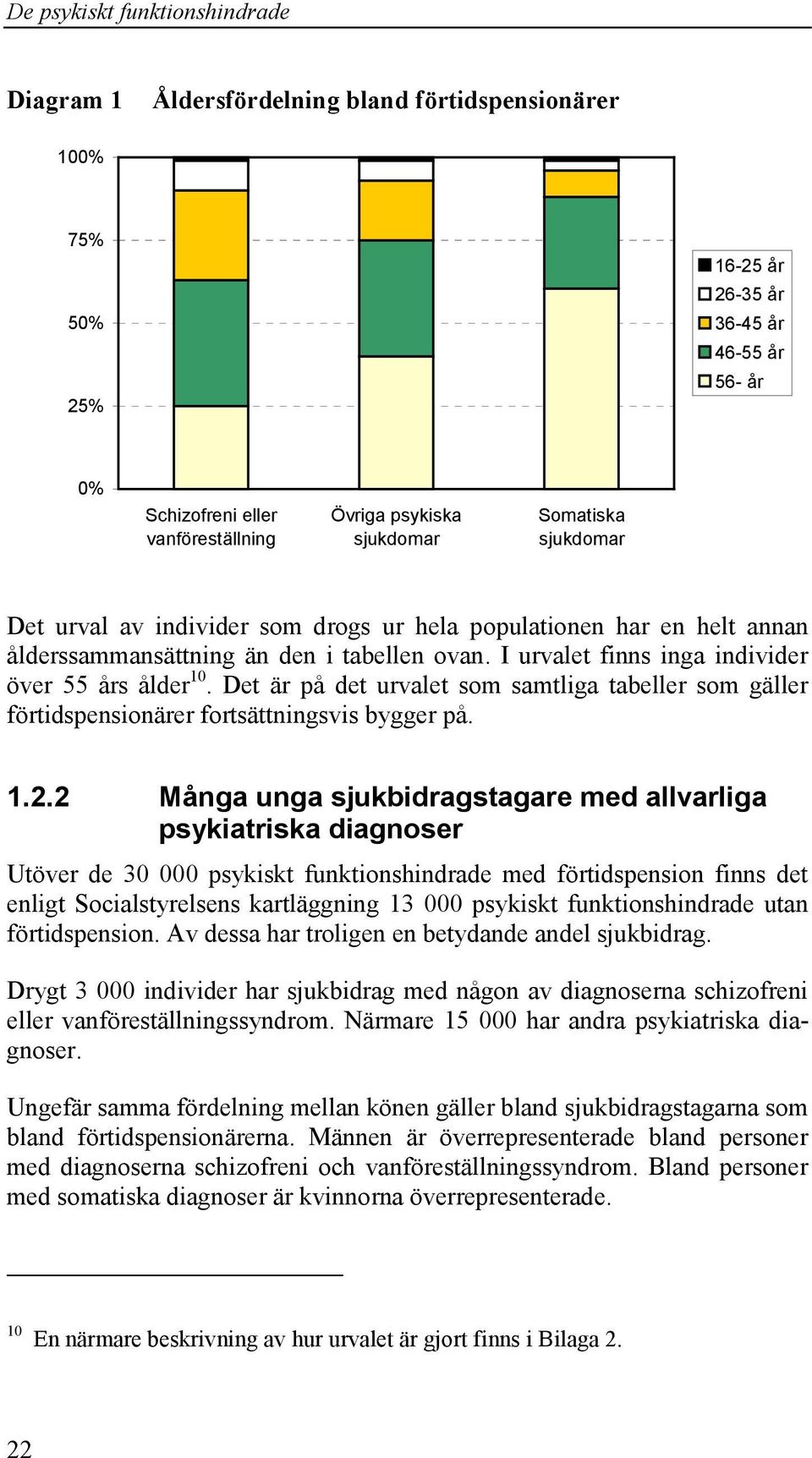 Det är på det urvalet som samtliga tabeller som gäller förtidspensionärer fortsättningsvis bygger på. 1.2.