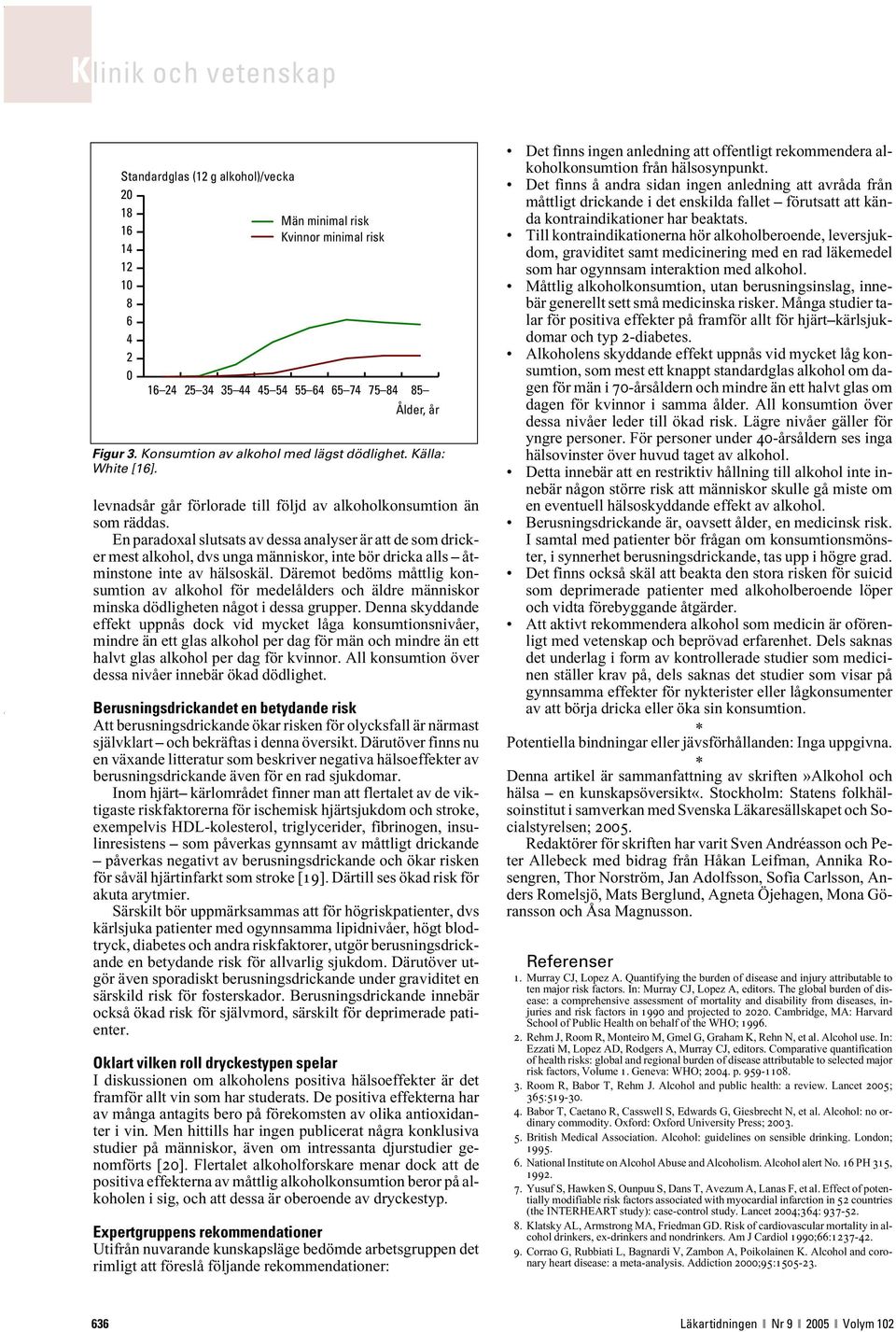 En paradoxal slutsats av dessa analyser är att de som dricker mest alkohol, dvs unga människor, inte bör dricka alls åtminstone inte av hälsoskäl.