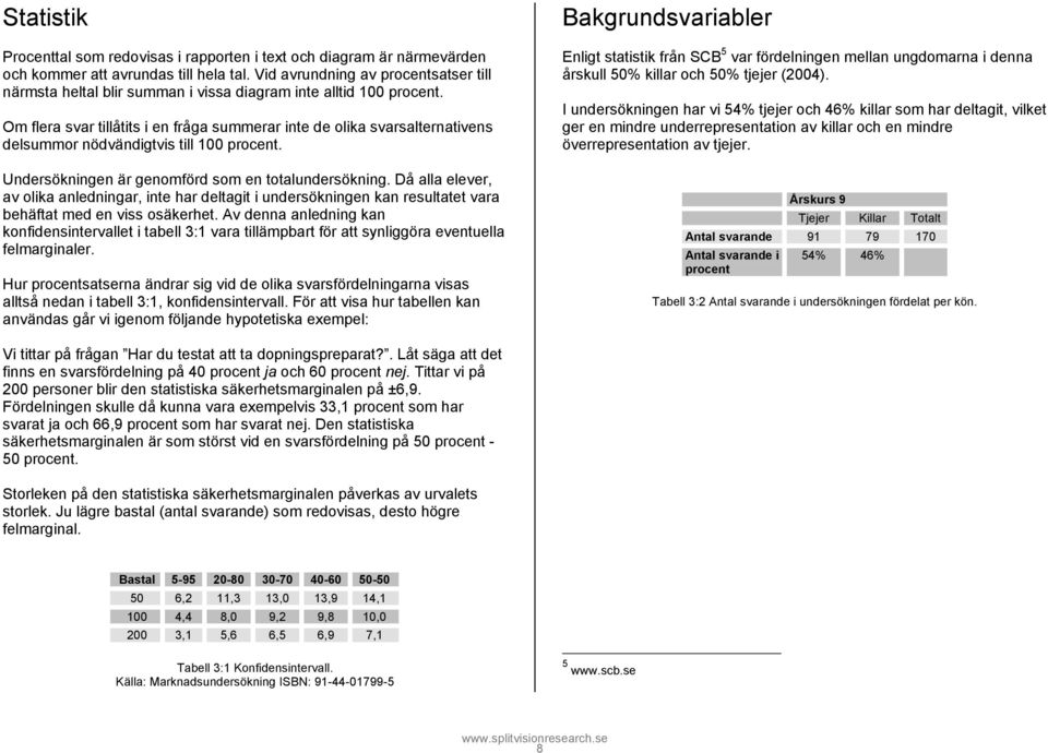 Om flera svar tillåtits i en fråga summerar inte de olika svarsalternativens delsummor nödvändigtvis till 100 procent. Undersökningen är genomförd som en totalundersökning.