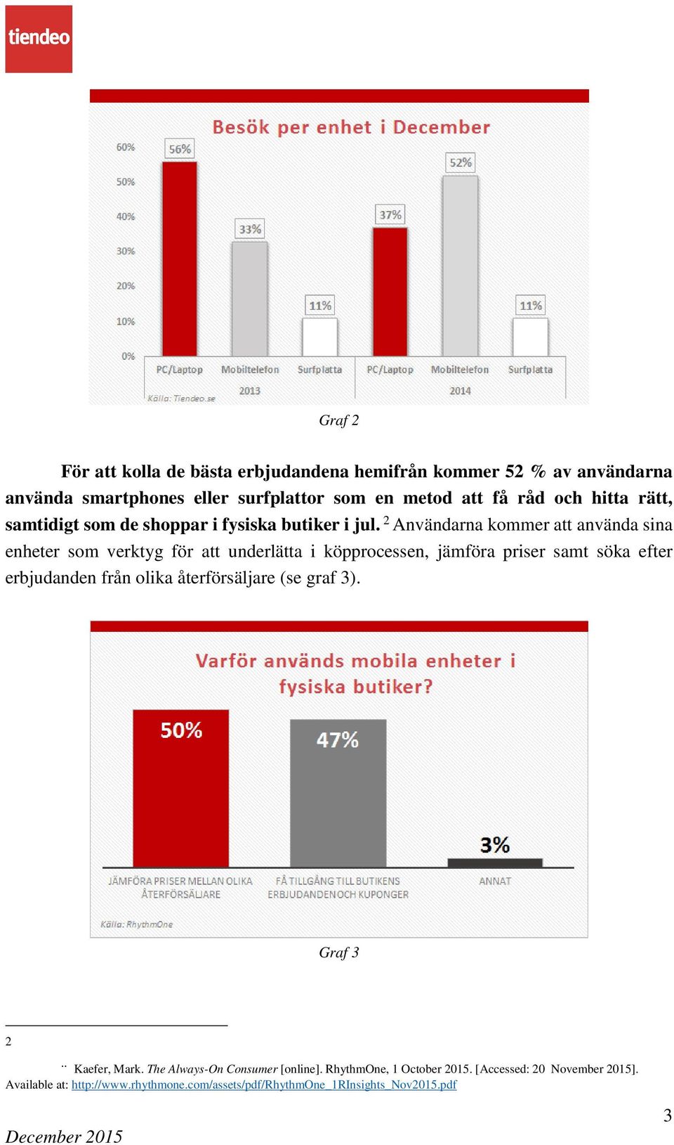 2 Användarna kommer att använda sina enheter som verktyg för att underlätta i köpprocessen, jämföra priser samt söka efter erbjudanden från