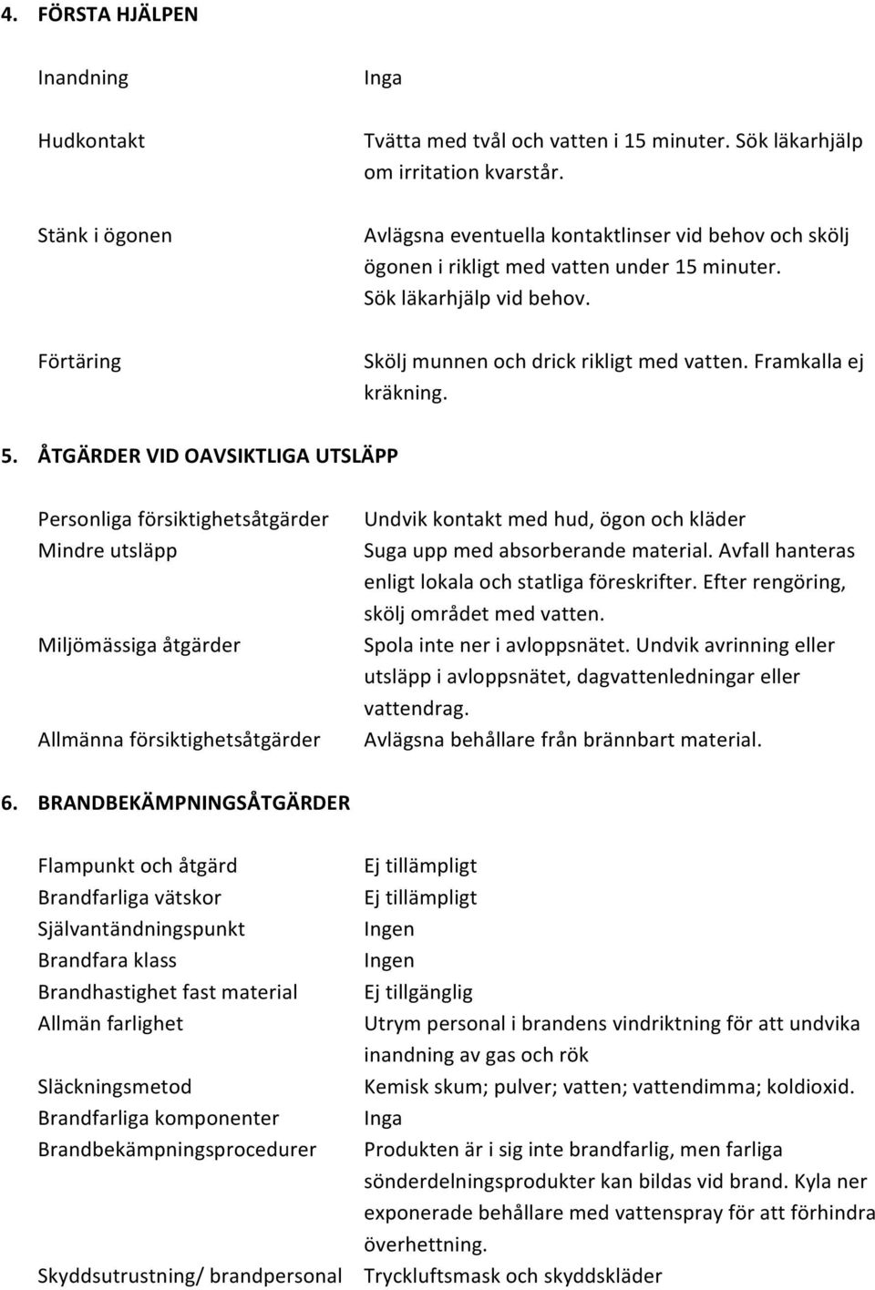 Framkalla ej kräkning. 5.