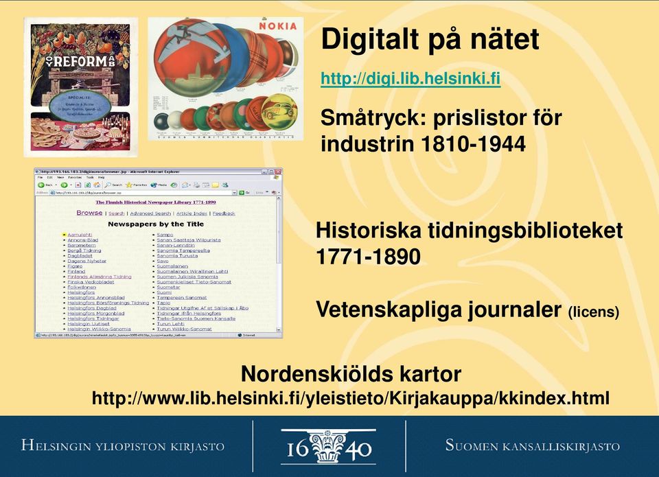 tidningsbiblioteket 1771-1890 Vetenskapliga journaler