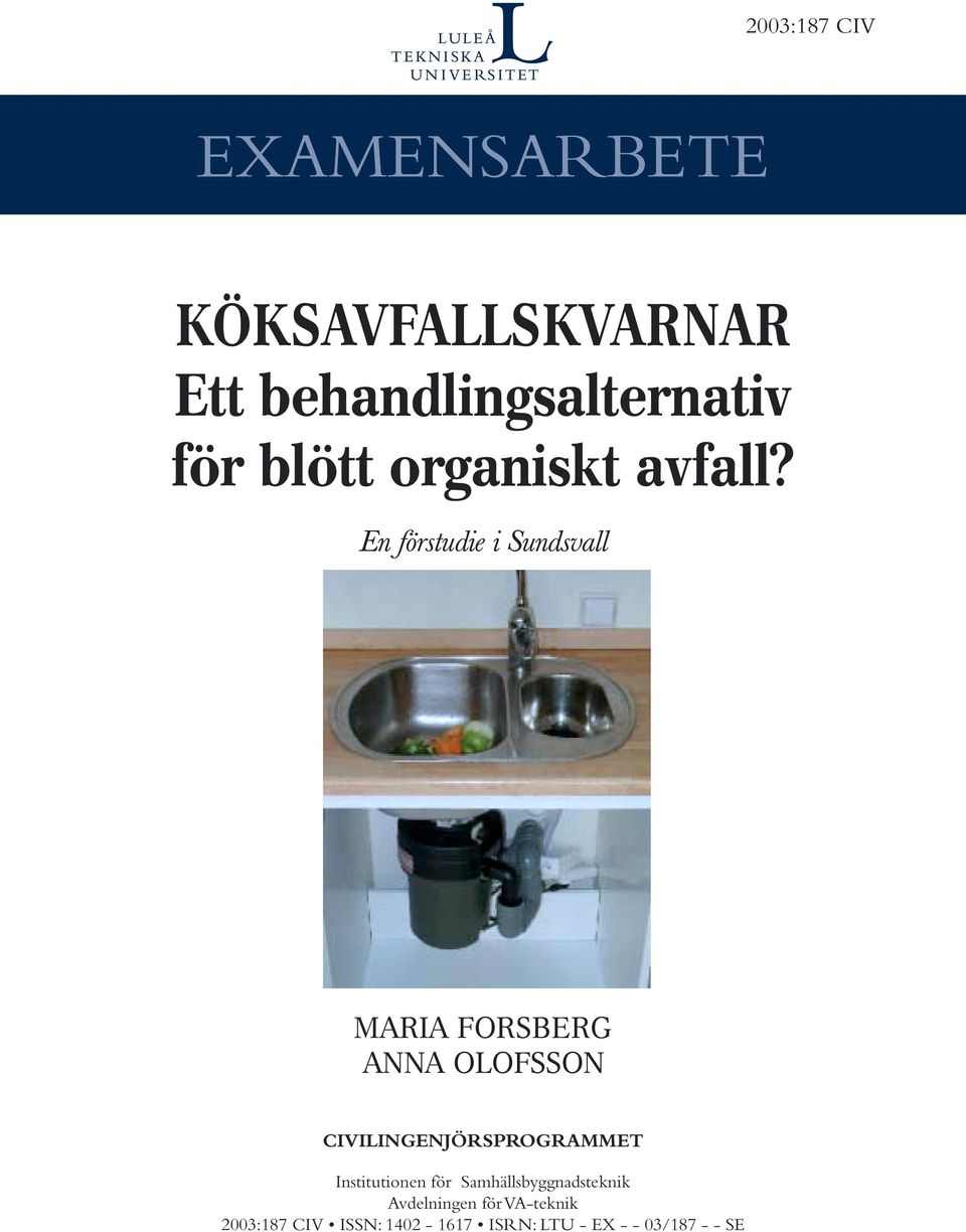 En förstudie i Sundsvall MARIA FORSBERG ANNA OLOFSSON