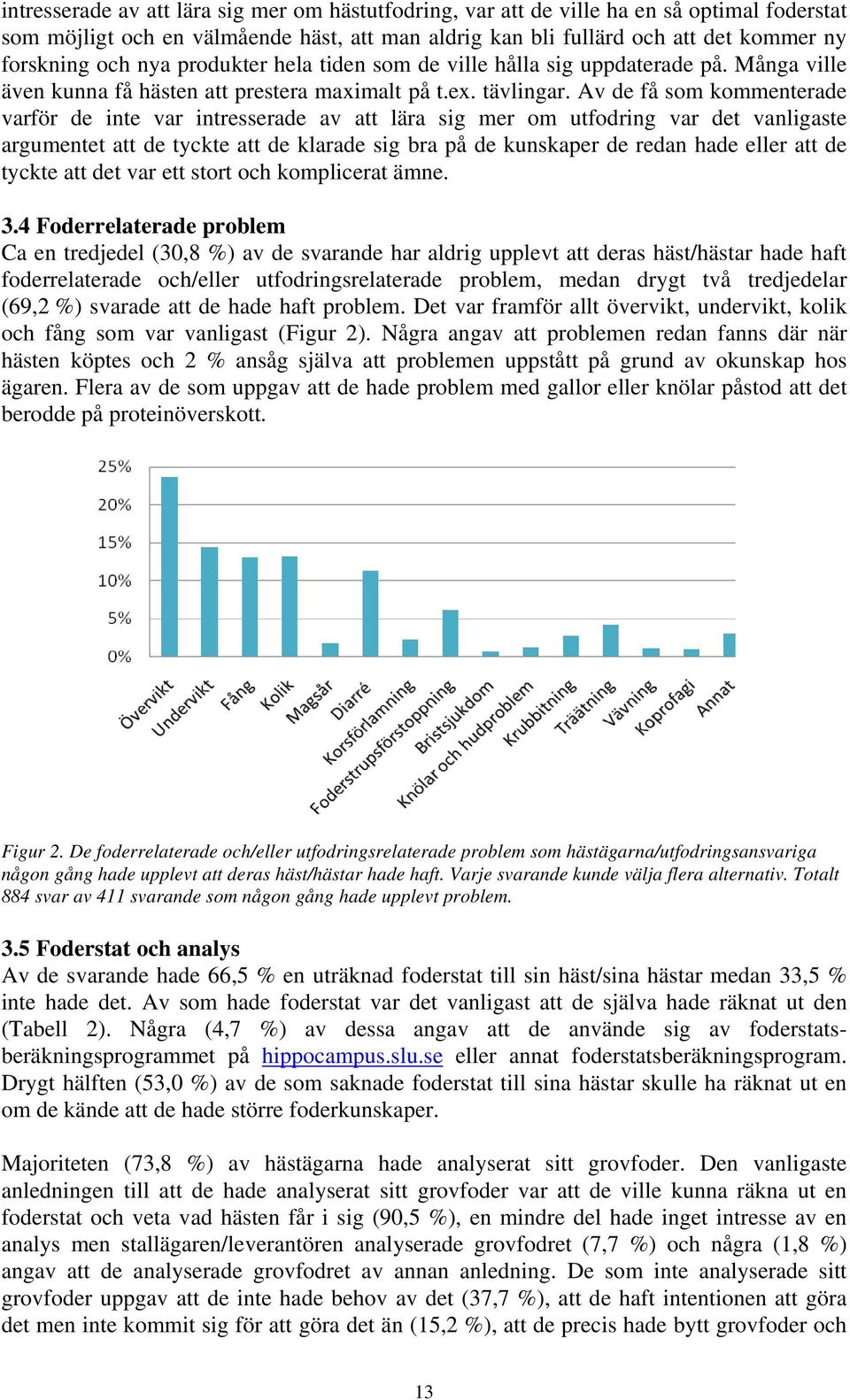 Av de få som kommenterade varför de inte var intresserade av att lära sig mer om utfodring var det vanligaste argumentet att de tyckte att de klarade sig bra på de kunskaper de redan hade eller att