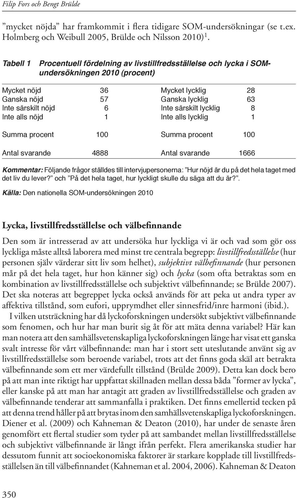 särskilt lycklig 8 Inte alls nöjd 1 Inte alls lycklig 1 Summa procent 100 Summa procent 100 Antal svarande 4888 Antal svarande 1666 Kommentar: Följande frågor ställdes till intervjupersonerna: Hur