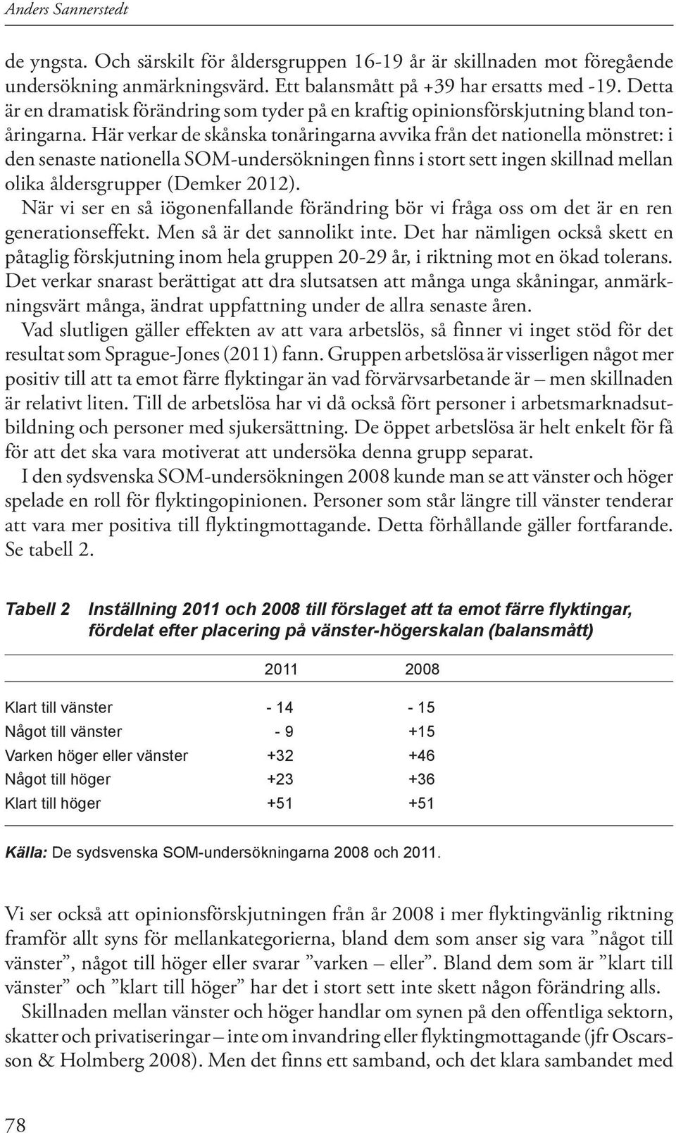 Här verkar de skånska tonåringarna avvika från det nationella mönstret: i den senaste nationella SOM-undersökningen finns i stort sett ingen skillnad mellan olika åldersgrupper (Demker 2012).