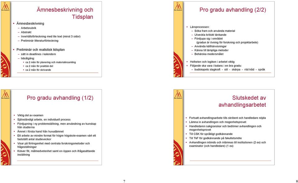 ca 2 mån för skrivande Pro gradu avhandling (2/2)!